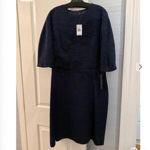 Rickie Freeman For Teri Jon Navy Boucle Dress Size 18 NWT
